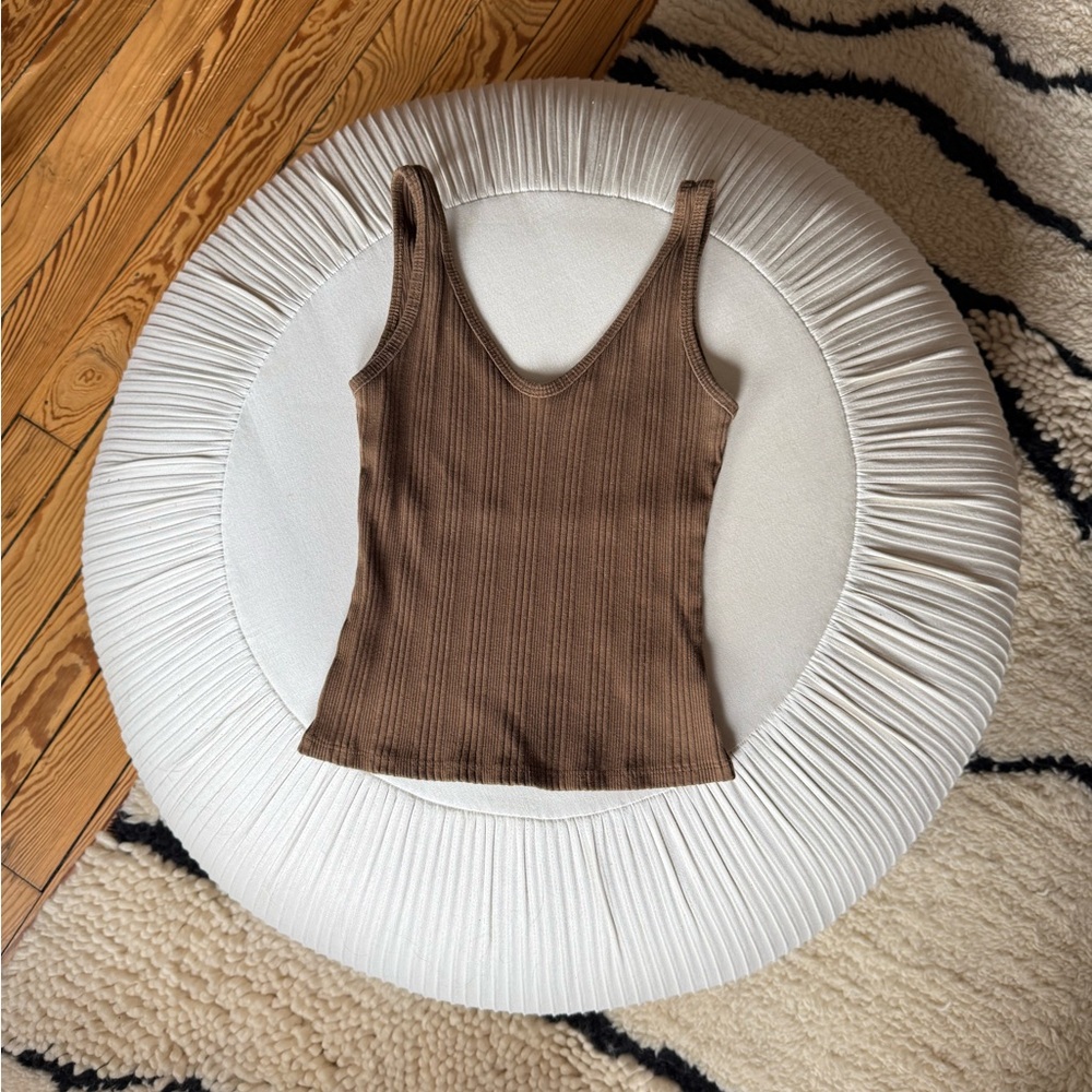 Reformation Brown Ribbed Tank Top